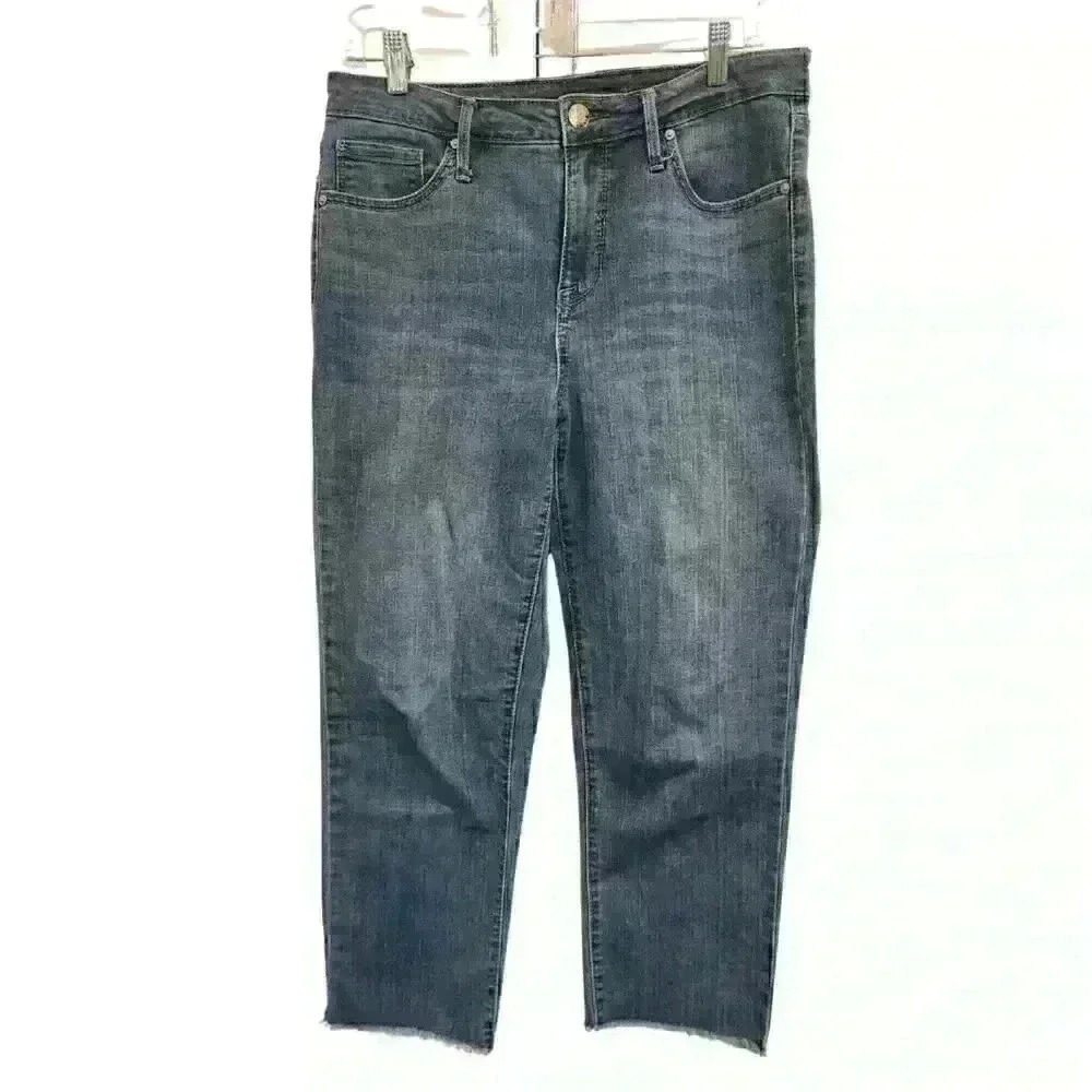 Seven7 Women's Medium Wash Tower Straight Crop Jeans